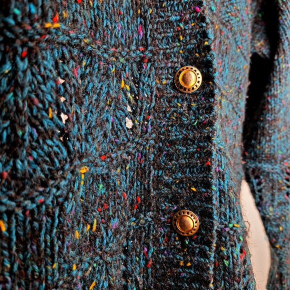 Vintage Mohair Tony Lambert Oversized Cardigan, Size L. Green Blue Color Specs - Picture 8 of 10
